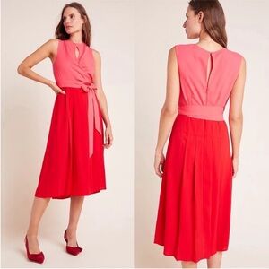 🩷♥️ Mare Mare x Anthropologie Pietra Colorblock Midi Dress Sz L‎